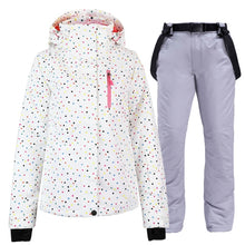 Load image into Gallery viewer, Women's Ski Suit Thermal Ski Jacket Pants Set Windproof Waterproof Snowboarding Jacket Winter Female Skiing Suits Snow Coat