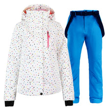 Load image into Gallery viewer, Women's Ski Suit Thermal Ski Jacket Pants Set Windproof Waterproof Snowboarding Jacket Winter Female Skiing Suits Snow Coat