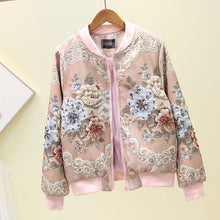 Load image into Gallery viewer, Svoryxiu Designer Custom Made Autumn Winter Outwear Jackets Women's Vintage Gold Line Jacquard Beading luxury Tops Coat Jackets