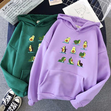 Load image into Gallery viewer, Fashion Avocado Green Sweatshirt Ladies Plus Velvet Winter New Harajuku Retro Plus Size Hoodies Casual Women's Hooded Jacket