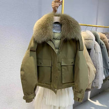 Load image into Gallery viewer, Real Fox Fur Women's Dwon Jacket 2021 Female Coat Winter Clothes Women Korean Parkas Warm Fashion Short Mujer Chaqueta YRF266