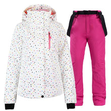 Load image into Gallery viewer, Women&#39;s Ski Suit Thermal Ski Jacket Pants Set Windproof Waterproof Snowboarding Jacket Winter Female Skiing Suits Snow Coat
