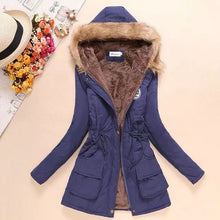Load image into Gallery viewer, Fashion Parka Coat Women Plus Size Long Sleeve Thick Warmth Clothing 2020 Autumn Winter New 16 Colors Hooded Cotton Jacket JD598
