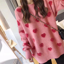 Load image into Gallery viewer, Sweater women&#39;s loose jacket fall winter love pullover long sleeve lazy style net red fashion retro knit top 2020 New hot sale
