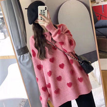 Load image into Gallery viewer, Sweater women&#39;s loose jacket fall winter love pullover long sleeve lazy style net red fashion retro knit top 2020 New hot sale
