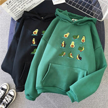 Load image into Gallery viewer, Fashion Avocado Green Sweatshirt Ladies Plus Velvet Winter New Harajuku Retro Plus Size Hoodies Casual Women&#39;s Hooded Jacket
