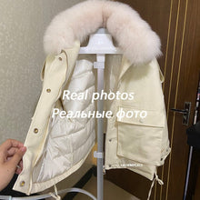 Load image into Gallery viewer, Real Fox Fur Women&#39;s Dwon Jacket 2021 Female Coat Winter Clothes Women Korean Parkas Warm Fashion Short Mujer Chaqueta YRF266
