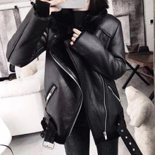 Load image into Gallery viewer, Ailegogo 2021 Winter Coats Women Thick Faux Leather Fur Sheepskin Coat Female Fur Leather Jacket Aviator Jacket Casaco Feminino
