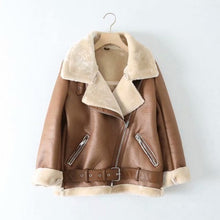 Load image into Gallery viewer, Ailegogo 2021 Winter Coats Women Thick Faux Leather Fur Sheepskin Coat Female Fur Leather Jacket Aviator Jacket Casaco Feminino
